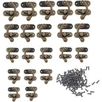 Ccykxa - 20 Stück Holzkistenverschluss, Holztruhenverschluss, Brusthaken-Riegelverschlüsse, Bronze-Hakenriegel, für Holzkiste, Schmuckschatulle, von CCYKXA