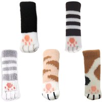 20 Stück Stuhlsocken, süße Stuhlsocken in Katzenform, rutschfeste Möbelbeinsocken, für Tische, Schreibtisch, Sofa, Bett, Schränke, Böden schützen von CCYKXA