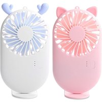 2er-Pack Mini-Handventilator, einstellbare Geschwindigkeit, wiederaufladbar über usb, leistungsstarker kleiner tragbarer persönlicher Ventilator für 2er-Pack Mini-Handventilator, einstellbare Geschwindigkeit, wiederaufladbar über usb, leistungsstarker kleiner tragbarer persönlicher Ventilator für von CCYKXA
