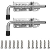 Ccykxa - 2er-Pack federbelastete Schiebetürriegel aus Edelstahl, einfach zu installierende federbelastete Riegel, tragbares Schloss für Tür und von CCYKXA