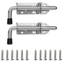 Ccykxa - 2er-Pack federbelastete Schiebetürriegel aus Edelstahl, einfach zu installierende federbelastete Riegel, tragbares Schloss für Tür und Ccykxa - 2er-Pack federbelastete Schiebetürriegel aus Edelstahl, einfach zu installierende federbelastete Riegel, tragbares Schloss für Tür und von CCYKXA