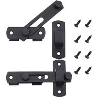 Ccykxa - 2er-Set Schiebetürriegel aus Edelstahl, Kippriegel, Torschloss, mattschwarz, für Türen, Fenster, Gärten – mit Befestigungsschrauben von CCYKXA