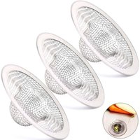 Ccykxa - 3er-Set Spülbeckensieb aus Edelstahl, Küchenspüle-Gitter, verstopfungssicherer Abflussfilter, Spülbeckensieb für Küche, Badezimmer, von CCYKXA