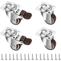 Ccykxa - 4 Möbelrollen 25 mm, robuste Bockrolle mit Bremse, um 360 Grad drehbare Möbelrollen, leises Gummi-Möbelrad für den Außenbereich mit 16 Ccykxa - 4 Möbelrollen 25 mm, robuste Bockrolle mit Bremse, um 360 Grad drehbare Möbelrollen, leises Gummi-Möbelrad für den Außenbereich mit 16 von CCYKXA