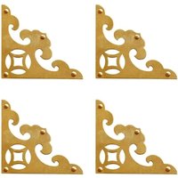 Ccykxa - 4 Stück Eckenschutz aus antikem Messing im Vintage-Stil mit Schrauben, Holz-Schmuckschatulle, Geschenkbox für Schrank, Truhe, Zubehör, von CCYKXA