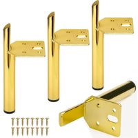 Ccykxa - 4 Stück Metallmöbelfüße, Metallmöbelbeine Möbelbeine für Schränke, Metallfüße für DIY-Schrank, Sofa, Nachttisch, Schrank, Stuhl, Golden (d) von CCYKXA