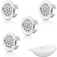 Ccykxa - 4 Stück Waschbecken-Überlaufring, Überlauf-Stopper-Ring, runde Loch-Waschbeckenverkleidung, Waschbecken-Überlaufring-Überlaufabdeckung, Ccykxa - 4 Stück Waschbecken-Überlaufring, Überlauf-Stopper-Ring, runde Loch-Waschbeckenverkleidung, Waschbecken-Überlaufring-Überlaufabdeckung, von CCYKXA