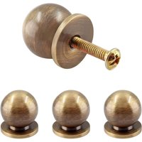 Ccykxa - 4 Stück runde Mini-Knäufe aus massivem Messing, Messinggriffe mit 1,9 cm Durchmesser, goldene Mini-Schubladengriffe, Mini-Knäufe für von CCYKXA