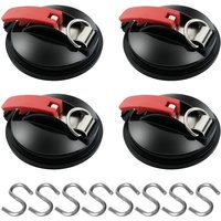 Ccykxa - 4-teiliger Saugnapf-Anker mit Zurrhaken-Befestigung, 8 S-förmige Befestigungshaken, Markisen-Saugnapf-Befestigungshaken für von CCYKXA