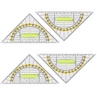 Ccykxa - 4-teiliges Geodreieck mit 16 cm Griff, flexible Geo-Kreis-Vorlage, Dreieckslineal, Geodreieck für die Grundschule, zur Verwendung im Ccykxa - 4-teiliges Geodreieck mit 16 cm Griff, flexible Geo-Kreis-Vorlage, Dreieckslineal, Geodreieck für die Grundschule, zur Verwendung im von CCYKXA