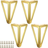 Ccykxa - 4er-Pack 15 cm goldfarbene Möbelbeine aus Metall, Ersatz für dreieckige Möbelbeine, Schrankbeine, Haarnadelbeine, Möbelbeine mit Schrauben Ccykxa - 4er-Pack 15 cm goldfarbene Möbelbeine aus Metall, Ersatz für dreieckige Möbelbeine, Schrankbeine, Haarnadelbeine, Möbelbeine mit Schrauben von CCYKXA