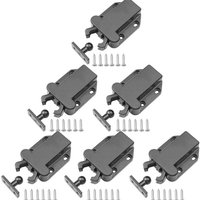 Ccykxa - 6-teiliges schwarzes Touch-Trigger-Verriegelungsset, Touch-Verschluss mit Schrauben, Push-to-Open-Verriegelung für Türen, Schränke und von CCYKXA