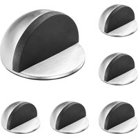 Ccykxa - 6er-Set selbstklebende Türstopper/Stopper aus Edelstahl, Blöcke mit Gummipuffern, Bodentürstopperschutz für Türen und Wände (Silber) von CCYKXA