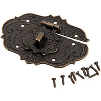 Ccykxa - 75 x 56 mm Riegelschloss im Vintage-Stil, antike Haspe-Eisenverschlüsse, antike Bronze-Verschlüsse für dekorative Schränke, Garderoben, von CCYKXA