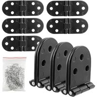 Ccykxa - 8 Stück Klappscharnier mit Schrauben, Klappscharnier, für Klapptisch, Schrank, Holzkiste, Türen, (schwarz) von CCYKXA