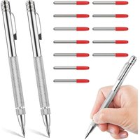 Ccykxa - Anreißwerkzeug-Set mit 2 Stück, Wolframkarbidstift, Hartmetall-Anreißnadel mit Magnet, Anreißnadel mit 12 Ersatz-Red-Hat-Markierungsspitzen Ccykxa - Anreißwerkzeug-Set mit 2 Stück, Wolframkarbidstift, Hartmetall-Anreißnadel mit Magnet, Anreißnadel mit 12 Ersatz-Red-Hat-Markierungsspitzen von CCYKXA