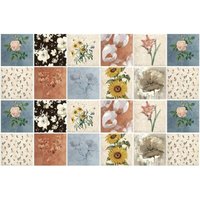Ccykxa - Blumen, 10 x 10 cm) Kunstblumen-Fliesenaufkleber für Küche und Bad, Fliesenaufkleber, 48 Stück, selbstklebende Fliesenaufkleber, von CCYKXA