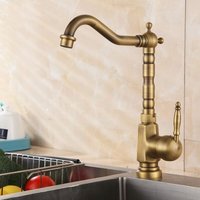 Bronze-Wasserhahn, Retro-Waschtisch-Mischbatterie, Küchenspüle, Wasserhahn, heißes und kaltes Wasser, verstellbar, mit 3/8 Schlauch - Ccykxa von CCYKXA