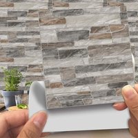 Ccykxa - Dekorative Fliesenaufkleber für Badezimmer und Küche, Fliesenaufkleber, 20 Stück, Kunstleder, Ziegelstein-Stil, 3D-Steinimitat, wasserfest, von CCYKXA