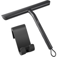 Ccykxa - Duschabzieher, streifenfreie Reinigung für Glastüren, Badezimmerabzieher mit Halter, 21 cm, Schwarz, Silikonabzieher für Autofenster, Ccykxa - Duschabzieher, streifenfreie Reinigung für Glastüren, Badezimmerabzieher mit Halter, 21 cm, Schwarz, Silikonabzieher für Autofenster, von CCYKXA