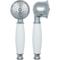 Ccykxa - Duschkopf für komplettes Badezimmer, Anti-Kalk-Duschkopf mit weißem Keramikgriff, silberner Duschkopf Ccykxa - Duschkopf für komplettes Badezimmer, Anti-Kalk-Duschkopf mit weißem Keramikgriff, silberner Duschkopf von CCYKXA