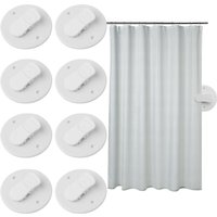 Ccykxa - Duschvorhang-Clips, 8er-Set, selbstklebende, winddichte Duschvorhang-Clips, Spritzschutz, weißes Badezimmerzubehör zum Halten von Ccykxa - Duschvorhang-Clips, 8er-Set, selbstklebende, winddichte Duschvorhang-Clips, Spritzschutz, weißes Badezimmerzubehör zum Halten von von CCYKXA