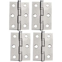 Edelstahlscharnier - Schranktürscharniere Möbelscharniere Klappscharnier für Schubladenkastenfenster, Silber, 2 Zoll (48 x 34 x 1,2 mm) - 4 Stück von CCYKXA