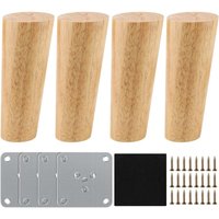 Ccykxa - Ersatz-Möbelbeine aus Holz, 12 cm, Set mit 4 Möbelbeinen aus Holz, Möbelbeine mit Montageplattenschrauben und rutschfester Matte, Möbelbeine Ccykxa - Ersatz-Möbelbeine aus Holz, 12 cm, Set mit 4 Möbelbeinen aus Holz, Möbelbeine mit Montageplattenschrauben und rutschfester Matte, Möbelbeine von CCYKXA