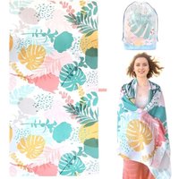 Ccykxa - Frische Blumen und Blätter) Strandtuch, 150 x 70 cm, Mikrofaser-Strandtuch, Anti-Sand, schnelltrocknend, für Strand, Pool, Strandstühle, von CCYKXA