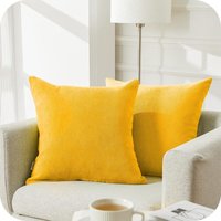 Kissenbezug, 40 x 40 cm, Senfgelb, Chenille, weich, dekorativ, skandinavisch, für Wohnzimmer, Sofa, 2er-Set, quadratischer Kissenbezug, Kissenbezug, 40 x 40 cm, Senfgelb, Chenille, weich, dekorativ, skandinavisch, für Wohnzimmer, Sofa, 2er-Set, quadratischer Kissenbezug, von CCYKXA