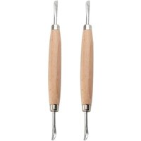 Lederschnitzwerkzeug, mit 2 doppelseitigen Prägewerkzeugen, zum Basteln, zum Schnitzen von Figuren, Prägen von Formen - Ccykxa von CCYKXA