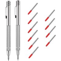 Ccykxa - Metall-Anreißspitze, 2 Stück Taschen-Anreißstift mit 8 Stylus-Spitzen, Anreißstift mit Magnet mit rutschfester Rändelung, für Holz, Keramik, Ccykxa - Metall-Anreißspitze, 2 Stück Taschen-Anreißstift mit 8 Stylus-Spitzen, Anreißstift mit Magnet mit rutschfester Rändelung, für Holz, Keramik, von CCYKXA