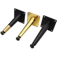 Ccykxa - Möbelbeine, 4 Stück, Tischbeine, schräge Kegel-Sofabeine, Metallschrankbeine für Kleiderschrank, Stuhl, Tisch (15 cm Höhe, Schwarz und Gold) von CCYKXA