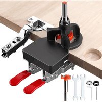 Ccykxa - Scharnierlehre, 35 mm, Doppelklemme, Scharnierbohrlehre aus Legierung, 35 mm Locher-Locator, Lochöffner, Schränke, Bohrführung für Tür, von CCYKXA