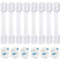 Ccykxa - Schrank-Sicherheitsschlösser – Baby-Sicherheit – verstellbare Riemen – kein Bohren und Werkzeug erforderlich – weiß – 8er-Set Ccykxa - Schrank-Sicherheitsschlösser – Baby-Sicherheit – verstellbare Riemen – kein Bohren und Werkzeug erforderlich – weiß – 8er-Set von CCYKXA