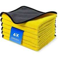 Ccykxa - Set mit 6 Auto-Mikrofasertüchern mit trocknendem Mikrofasertuch, Staubtüchern, Handtuch für Autolackierung, extrem saugfähig, professionelle von CCYKXA