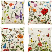 Set of 4 45x45 cm Floral Fresh Flowers Green Leaves Decorative Throw Pillow Covers for Sofa Washable Polyester and Linen Outdoor Textile Cushion Set of 4 45x45 cm Floral Fresh Flowers Green Leaves Decorative Throw Pillow Covers for Sofa Washable Polyester and Linen Outdoor Textile Cushion von CCYKXA