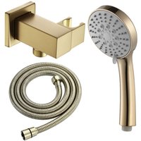 Ccykxa - Toilette, Badezimmer, Küche, ABS-Handbrause-Set, gebürstetes Gold, Handbrause, Regenduschkopf, Massage-Spa-Duschkopf, runder Handbrausekopf von CCYKXA