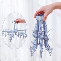 Ccykxa - Wäscheständer für drinnen und draußen, 24 Clips, faltbarer hängender Wäschetrockner, drehbarer Socken-Trockenständer, für Stoffwindeln, BHs, von CCYKXA