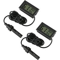 Ccykxa - inrigorous 2er-Pack digitales Thermometer-Hygrometer, Mini-Sondenthermometer, Temperatur- und Feuchtigkeitsmessgerät für Reptilien, von CCYKXA