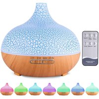 Diffusor für ätherische Öle, 550 ml, Ultraschall-Luftbefeuchter, elektrischer Aromatherapie-Diffusor mit Fernbedienung, 7 Farben LED-Leuchten, Timer, von CCYKXA