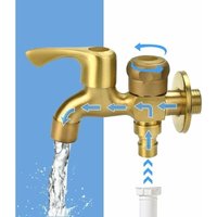 Doppelauslass-Wasserhahn, 1/2 Zoll, Garten-Wasserhahn, 2 Messinganschlüsse, Doppel-Wasserhahn, Waschmaschine, Außenhahn für Garten, Waschmaschine, Doppelauslass-Wasserhahn, 1/2 Zoll, Garten-Wasserhahn, 2 Messinganschlüsse, Doppel-Wasserhahn, Waschmaschine, Außenhahn für Garten, Waschmaschine, von CCYKXA