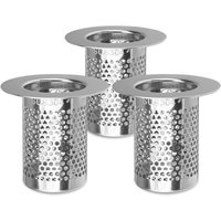 Duschhaarfilter, rostfreier Badezimmer-Waschbeckenfilter, 5,5 × 5 cm Waschbecken-Stopfenfilter für Balkon, Küchen-Badezimmer-Bodenablauffilter von CCYKXA