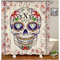 Duschvorhang 90 x 180 cm, 3D-gedruckt, schimmelresistent, wasserdicht, Blumenschädel-Schädel für Badewanne und Badezimmer - Ccykxa Duschvorhang 90 x 180 cm, 3D-gedruckt, schimmelresistent, wasserdicht, Blumenschädel-Schädel für Badewanne und Badezimmer - Ccykxa von CCYKXA