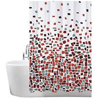 Duschvorhang-Set mit rotem Mosaik, 180 x 180 cm, schimmelresistent - Ccykxa von CCYKXA