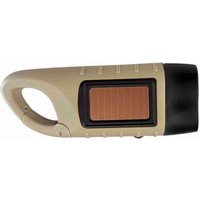 Khaki) Solarbetriebene Handkurbel-Dynamo-Laternen-Taschenlampe mit Karabiner, doppelte Stromquelle für Camping, Wandern, Notfall - Ccykxa von CCYKXA