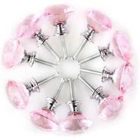 Möbelknauf, Türknauf, Schublade, Schrank, Kleiderschrank, Möbelgriff, klarer Kristall, 30 mm Durchmesser, rund, rosa Glas, 10 Stück - Ccykxa Möbelknauf, Türknauf, Schublade, Schrank, Kleiderschrank, Möbelgriff, klarer Kristall, 30 mm Durchmesser, rund, rosa Glas, 10 Stück - Ccykxa von CCYKXA