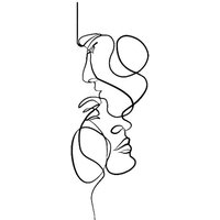 Ccykxa - Nordic Face Art Silhouette Metall True Love Wandkunst Dekoration, 30 10 cm, schwarz von CCYKXA