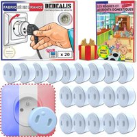 Packung x20] Abnehmbare französische Baby-Steckdosenabdeckung [ohne Schlüssel oder Kleber] – Erfindung zu 100 % in Frankreich hergestellt – von CCYKXA