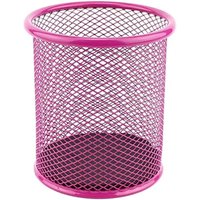 Pinker Metall-Bleistifttopf, runder Metall-Stifthalter Netz-Stifttopf Ø90mm - Ccykxa von CCYKXA